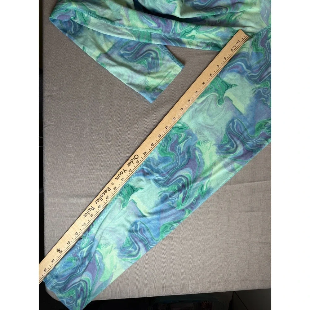 Girls Champion Active Pants Size XL 14-16 Leggings Green Blue - Picture 4 of 9